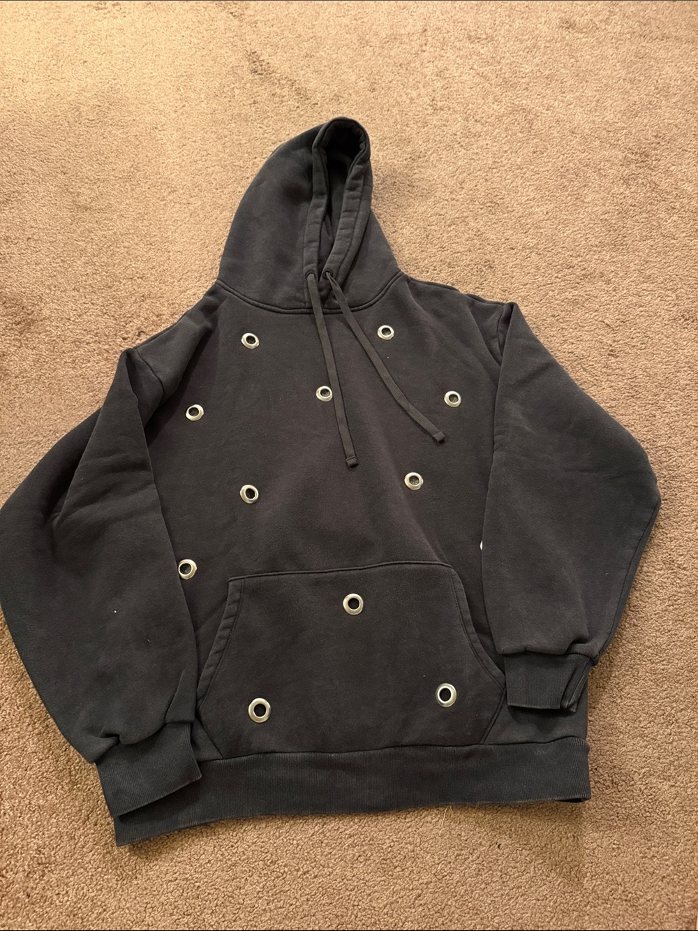 Vanilla Star Black Hoodie with Metal Grommet Accents - NEW!!